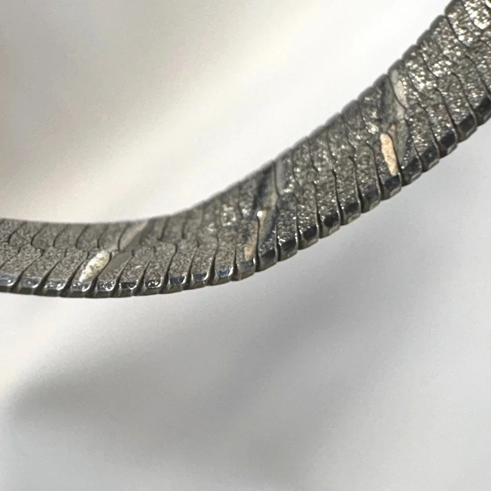 Italy Herringbone Bracelet Womens 7.5 Silver Fair Reversible Diamond Cut 925